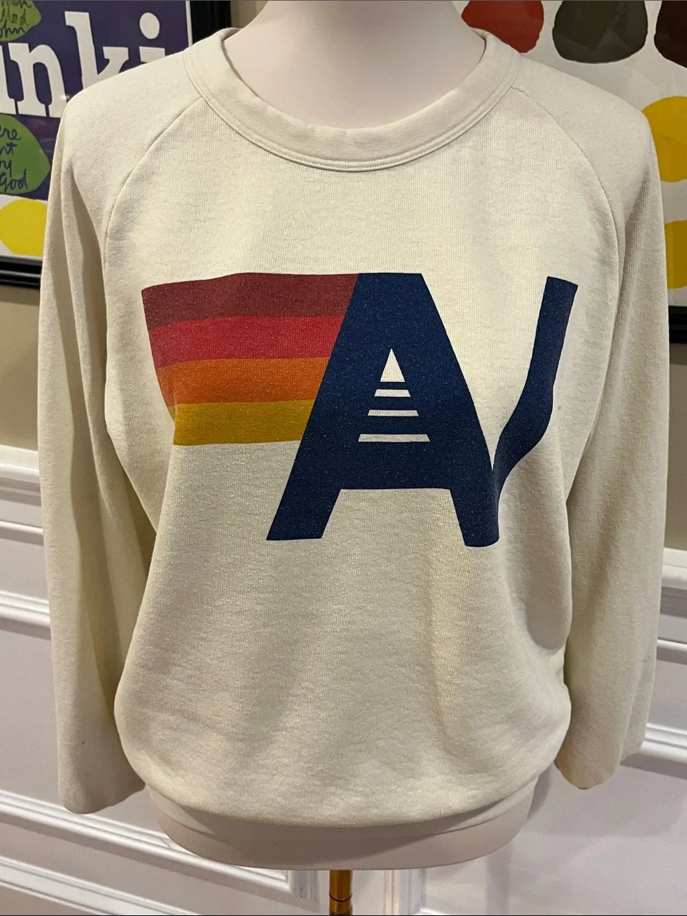 Aviator Nation Vintage White Logo Sweatshirt - Picture 5 of 14